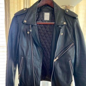 CarMar black leather Moto jacket.